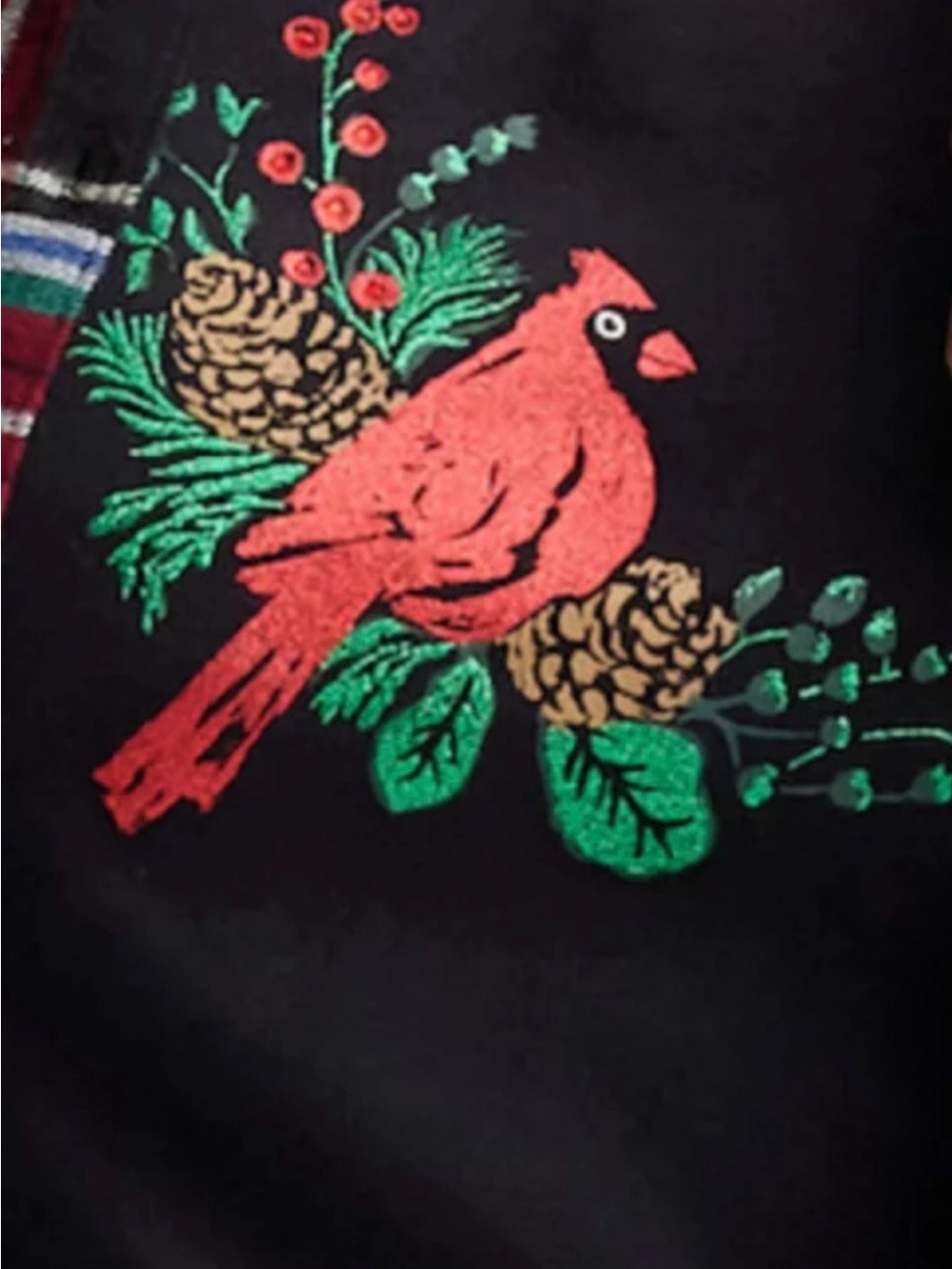 croft & barrow Red Cardinal with Green Foliage and Pinecones. Size XXL. NWT.